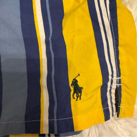 Ralph Lauren Polo Sport  Striped Blue and Yellow swim trunks - Picture 4 of 9
